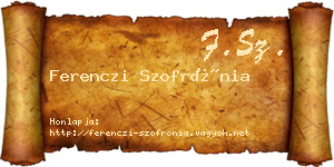 Ferenczi Szofrónia névjegykártya